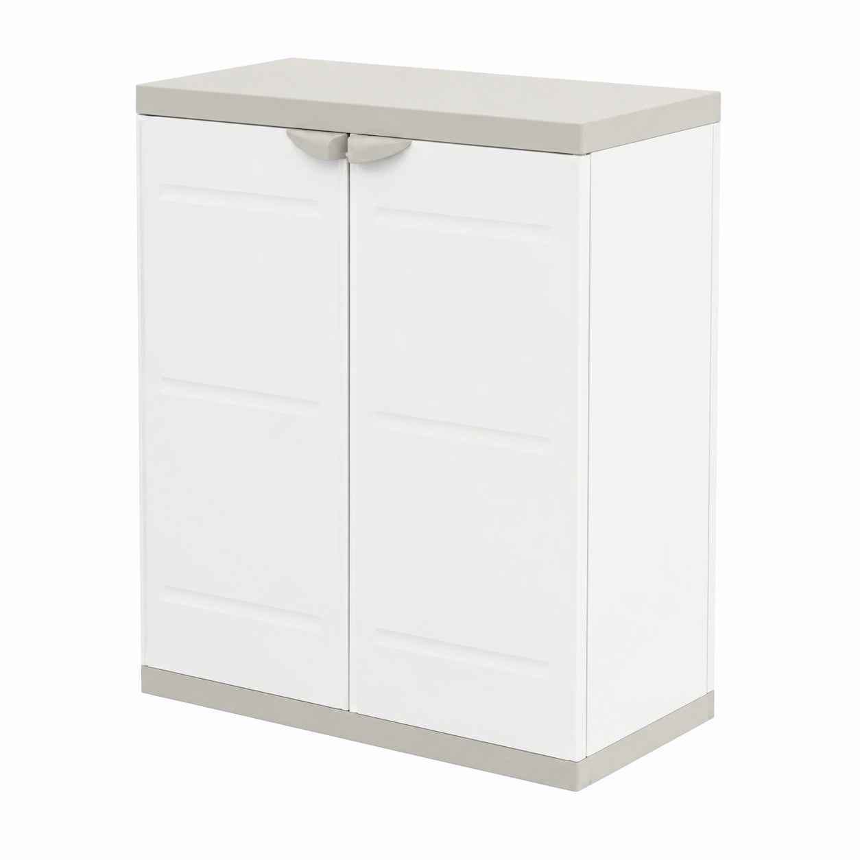 Armario Medio Plastiken Titanio Beige con 2 Estantes, 70x44x88 cm