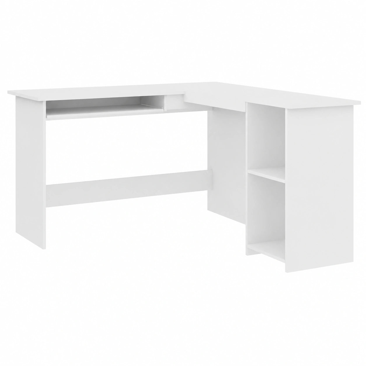 Mesa de Escritorio L para Oficina, Esquina de Ordenador, Blanca y Robusta
