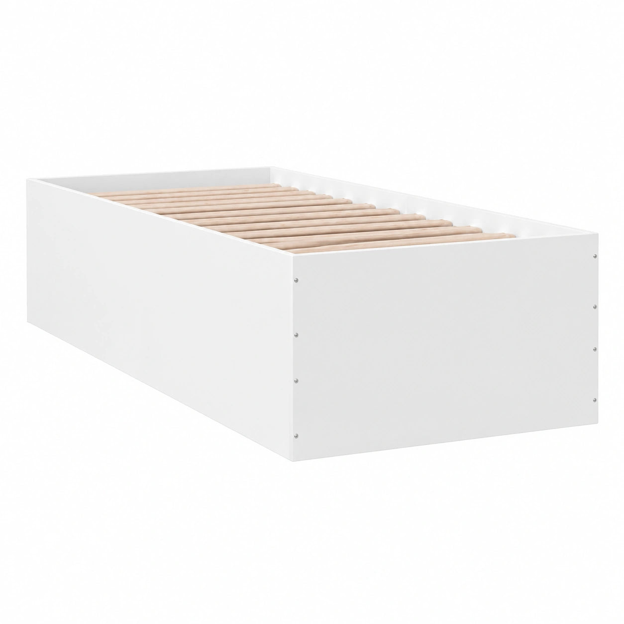 Cama Individual de Madera Blanca 90x190 cm para Dormitorio