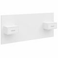 Cabecero de Cama de Madera Blanca con Mesitas de Noche