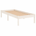 Cama de Madera Maciza de Pino Blanca 90x200 cm para Dormitorio