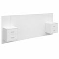 Cabecero de Cama Blanco de Madera con Mesitas