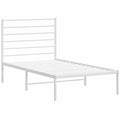 Estructura de Cama Individual de Metal Blanca con Cabecero 80x200 cm