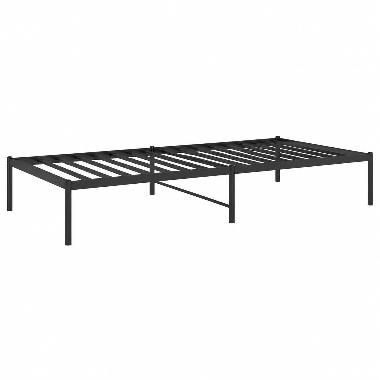 Cama Individual de Metal Negro 100x190 cm para Dormitorio
