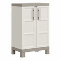 Armario de almacenamiento con puertas dobles y estantes ajustables, 97x65x45 cm