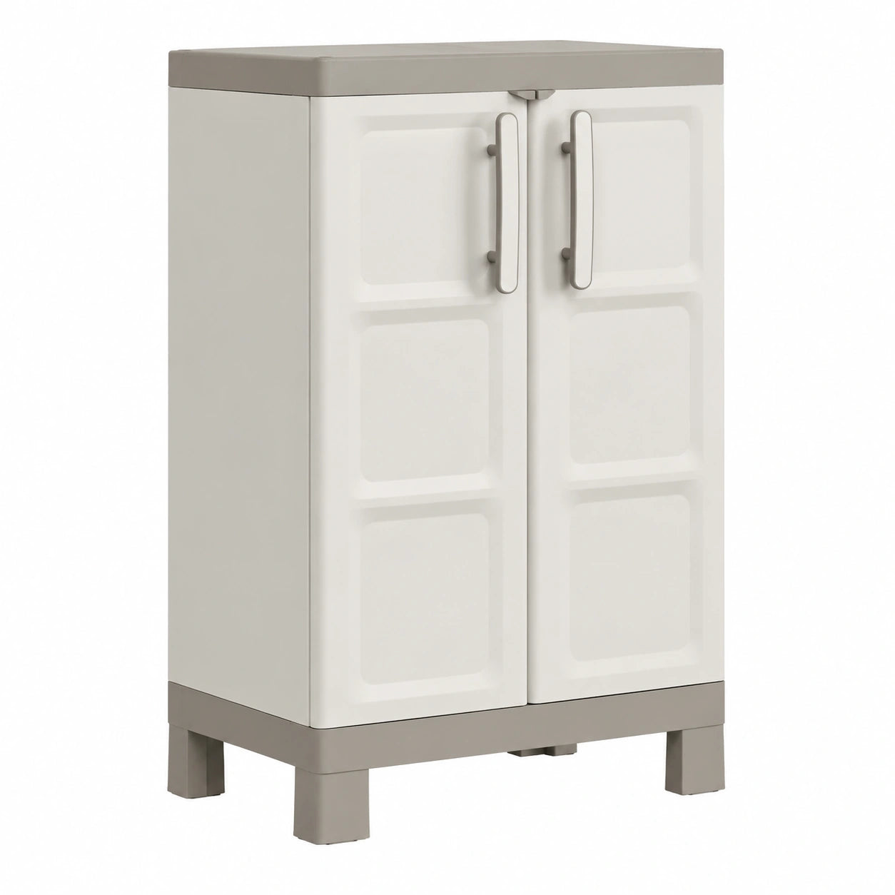 Armario de almacenamiento con puertas dobles y estantes ajustables, 97x65x45 cm