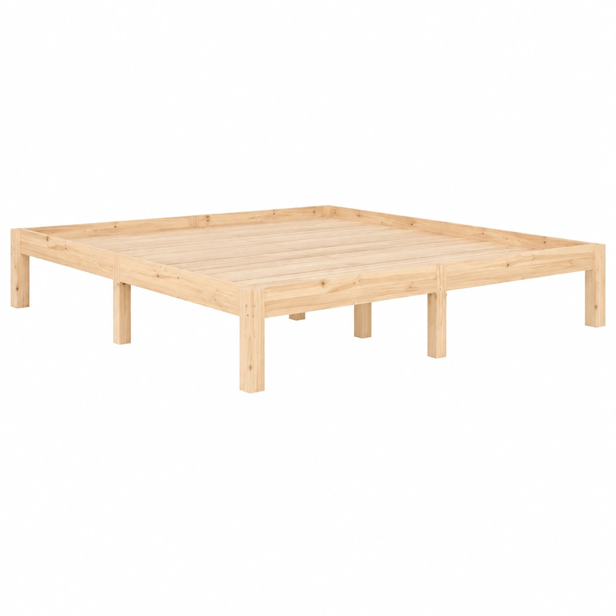 Cama de Madera Maciza 180x200 cm Super King con Somier para Dormitorio