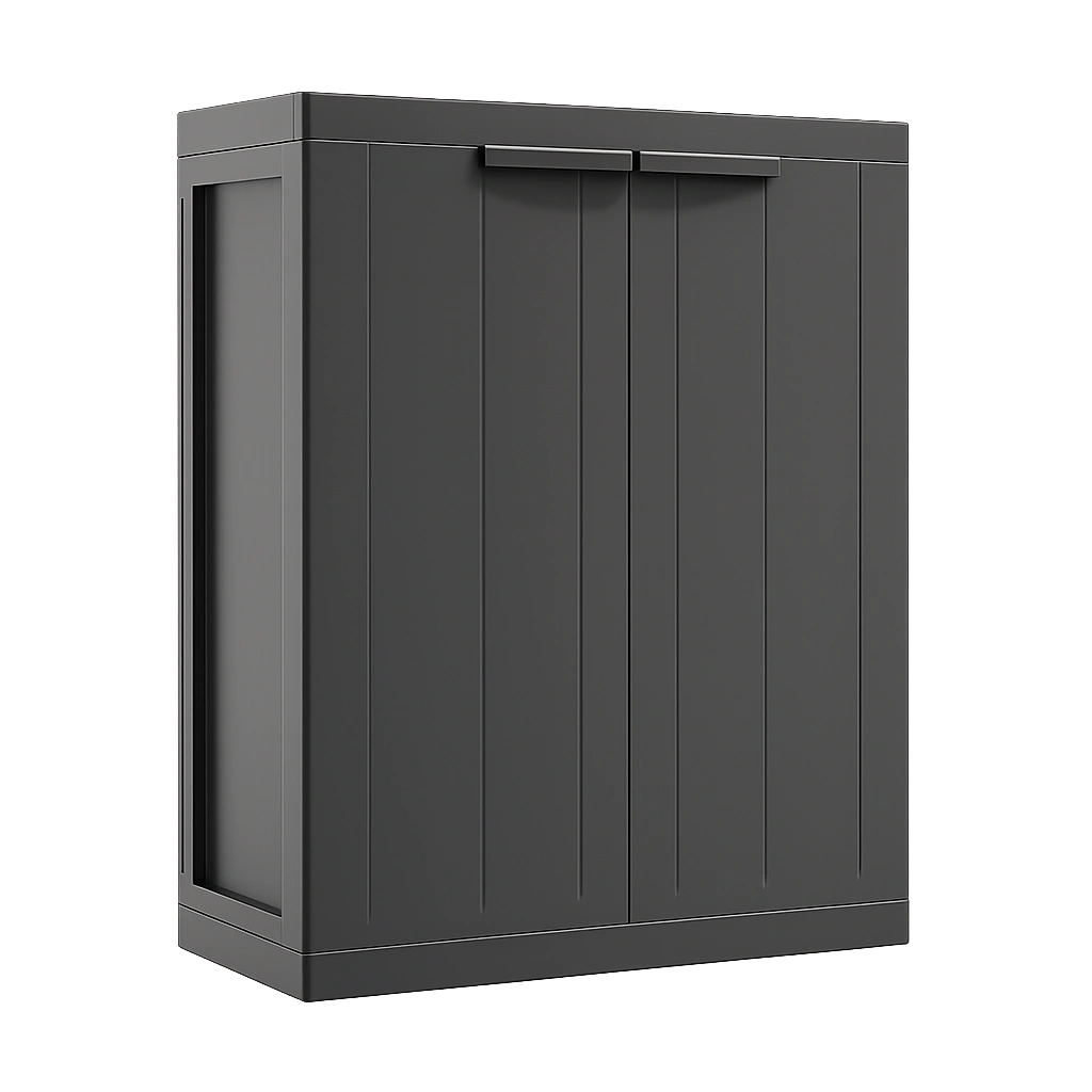 Armario de Exterior con Cerradura para Herramientas, Negro, vidaXL