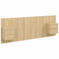 Cabecero de Cama de Madera de Roble Sonoma con Mesitas