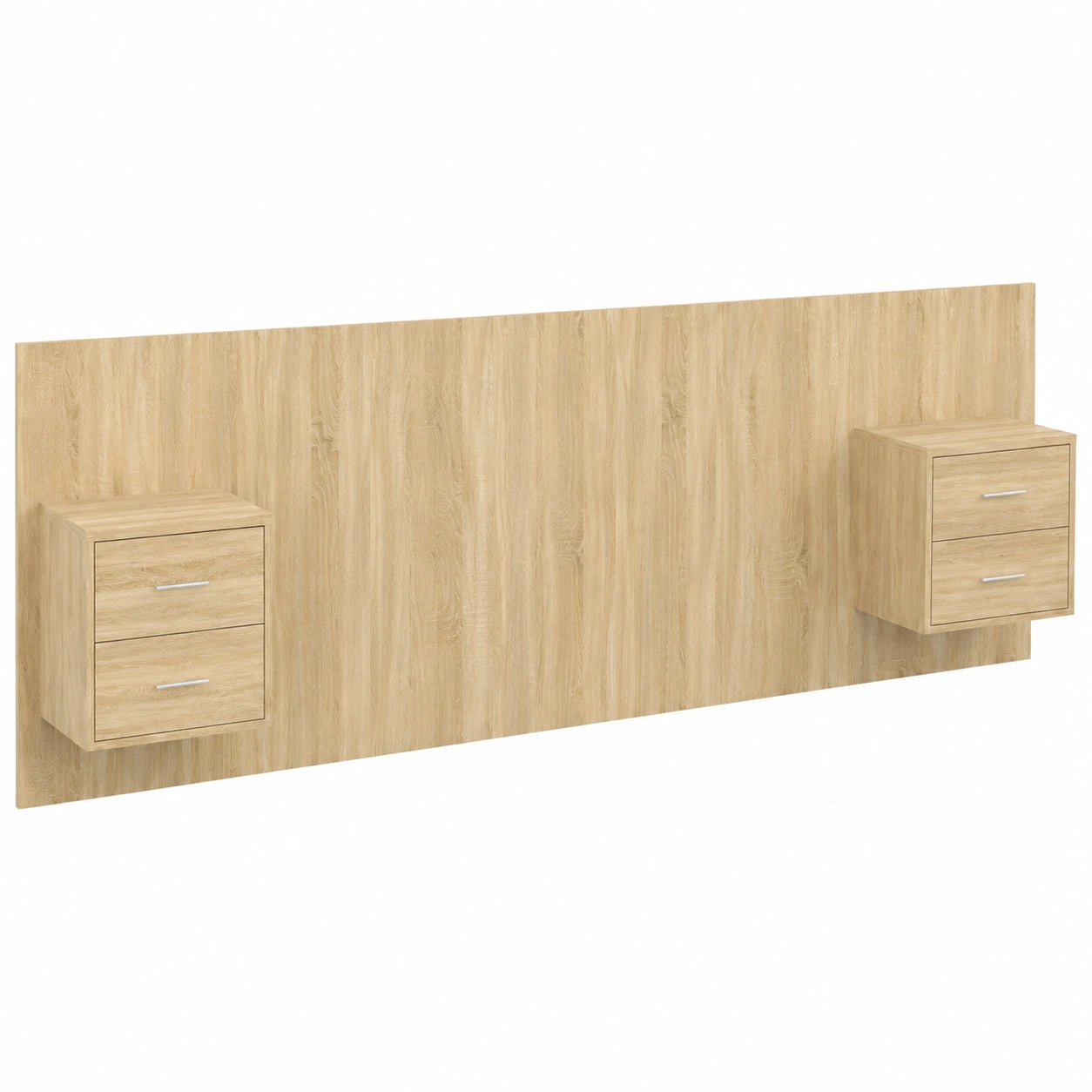 Cabecero de Cama de Madera de Roble Sonoma con Mesitas