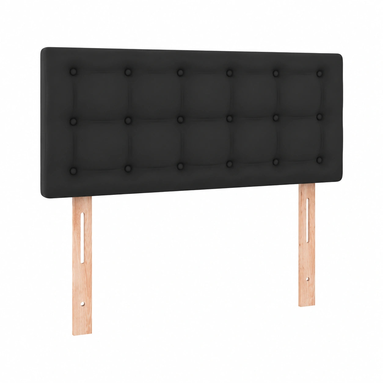 Cabecero Tapizado de Cuero Sintético Negro para Dormitorio 90x5x78/88 cm