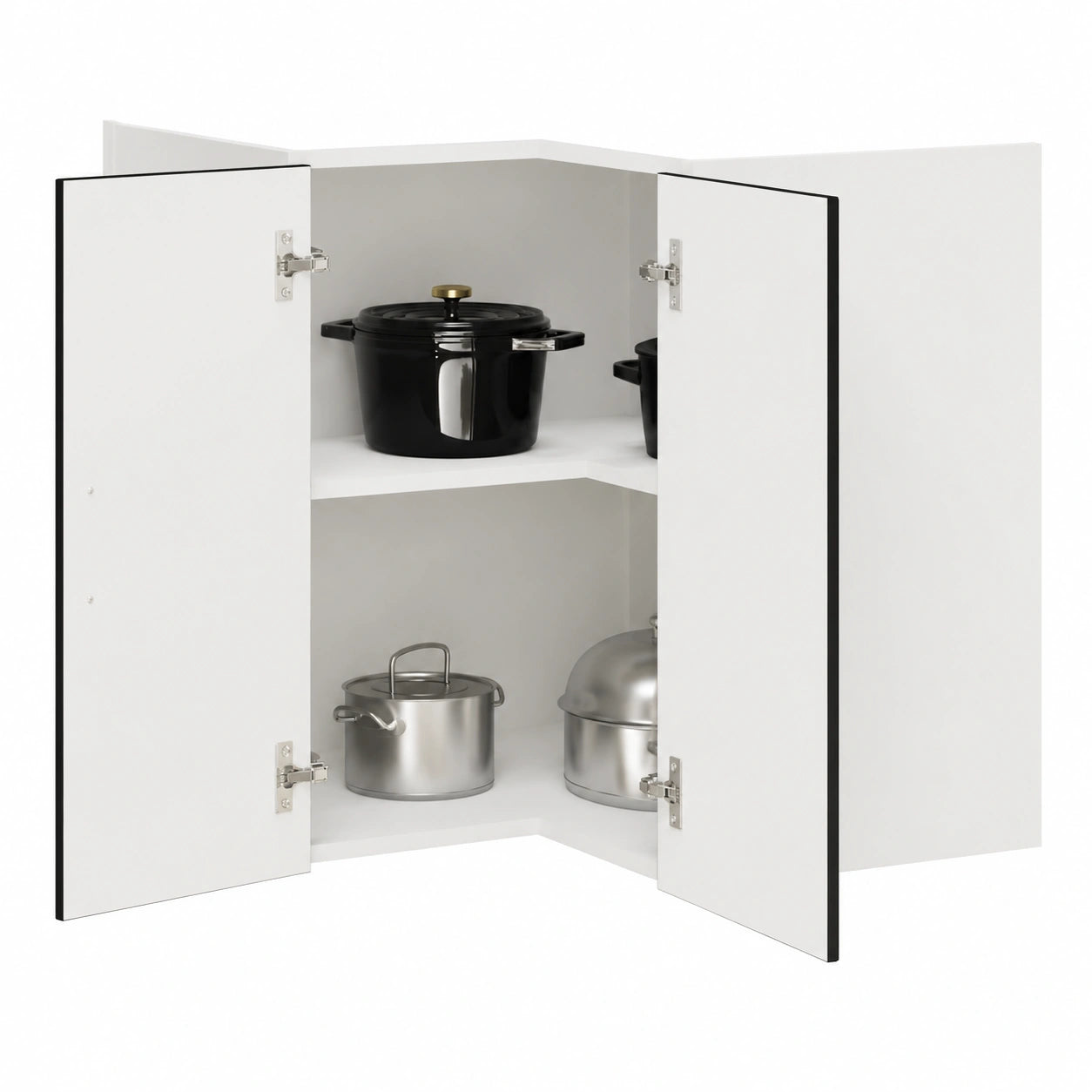 Armario de Pared de Esquina Kalmar Negro para Cocina