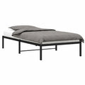 Cama de Metal Negra con Almacenaje, 100x200 cm, Ideal para Invitados