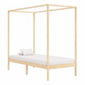 Cama con dosel de madera de pino, 100x200 cm, estructura para cortinas, diseño elegante para adultos y adolescentes