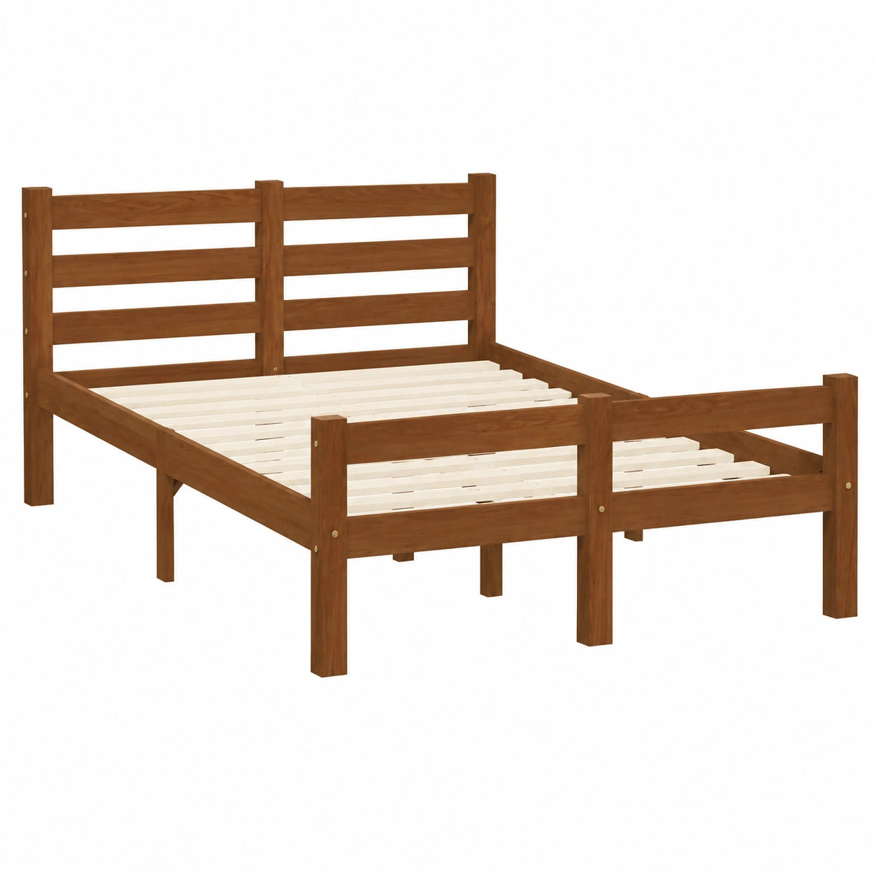 Cama de Madera de Pino 140x200 cm Color Miel sin Colchón