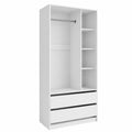 Armario Infantil Vicco Elmo Blanco 100x200 cm con 2 Cajones