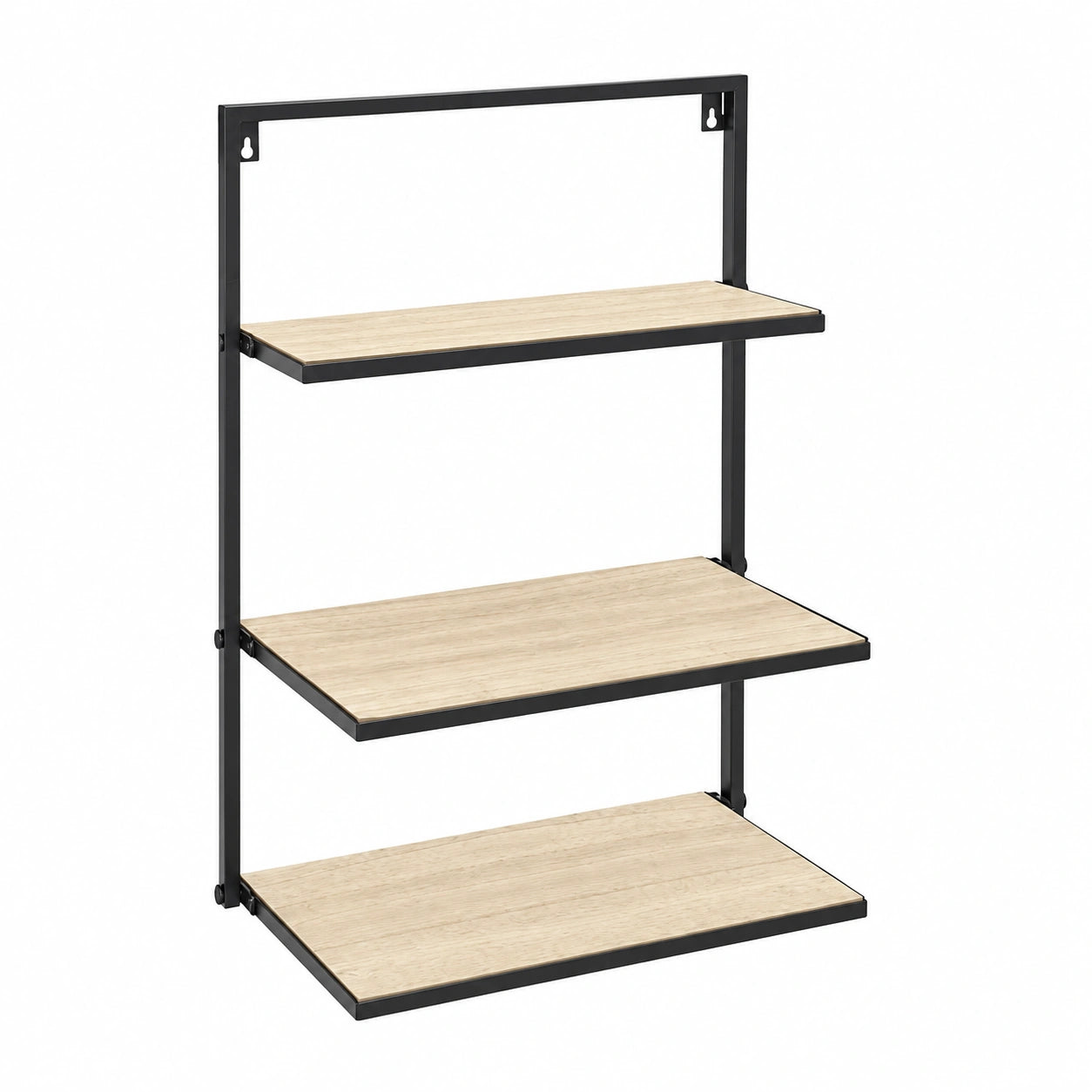 Estantería de Pared Moderna de Madera y Metal para Hogar y Oficina, 3 Niveles, 40x12x65 cm