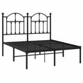 Cama de Metal Negro con Cabecero 120x200 cm para Dormitorio