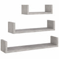 Estantes de Pared Modernos Gris Hormigón para Libros y Decoración