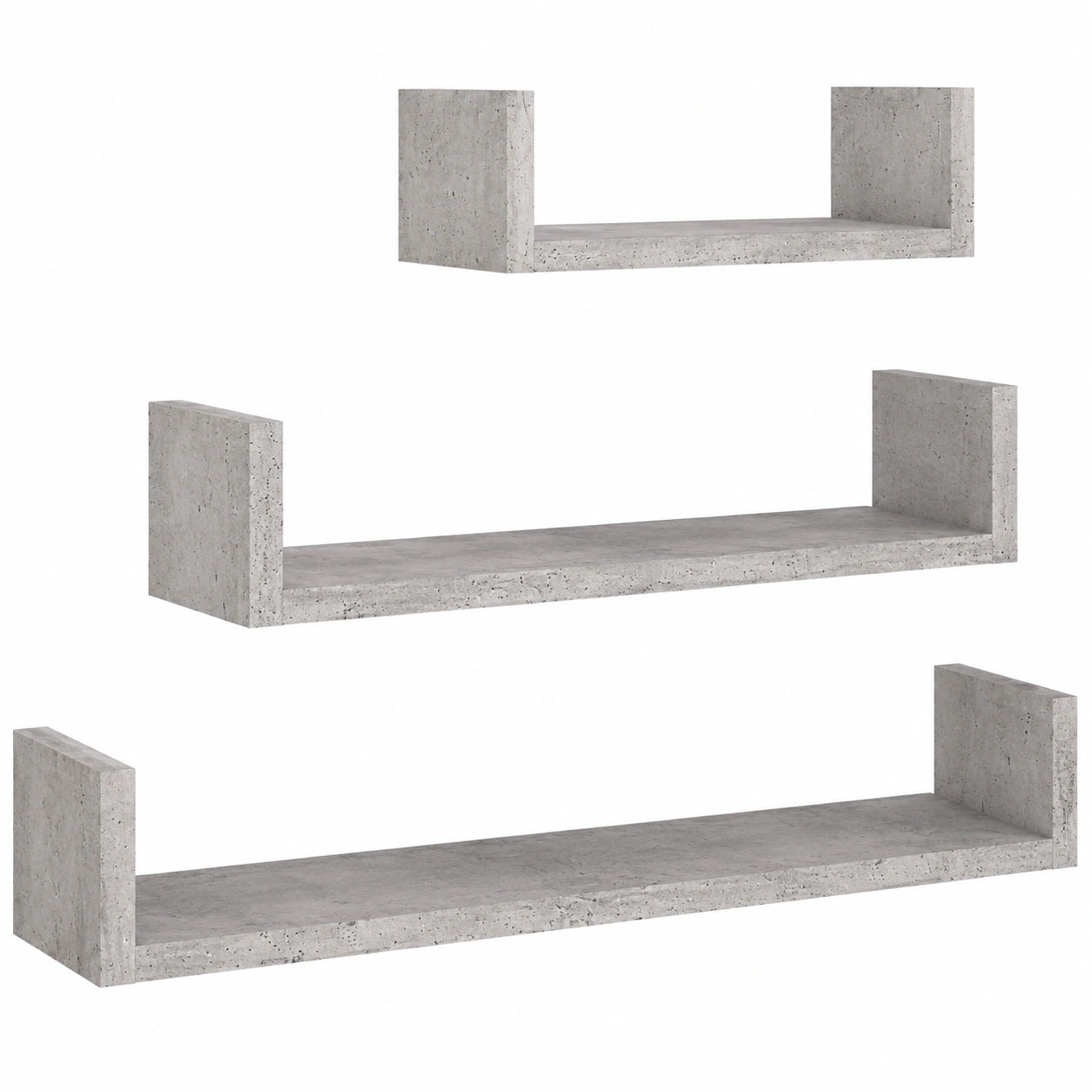 Estantes de Pared Modernos Gris Hormigón para Libros y Decoración