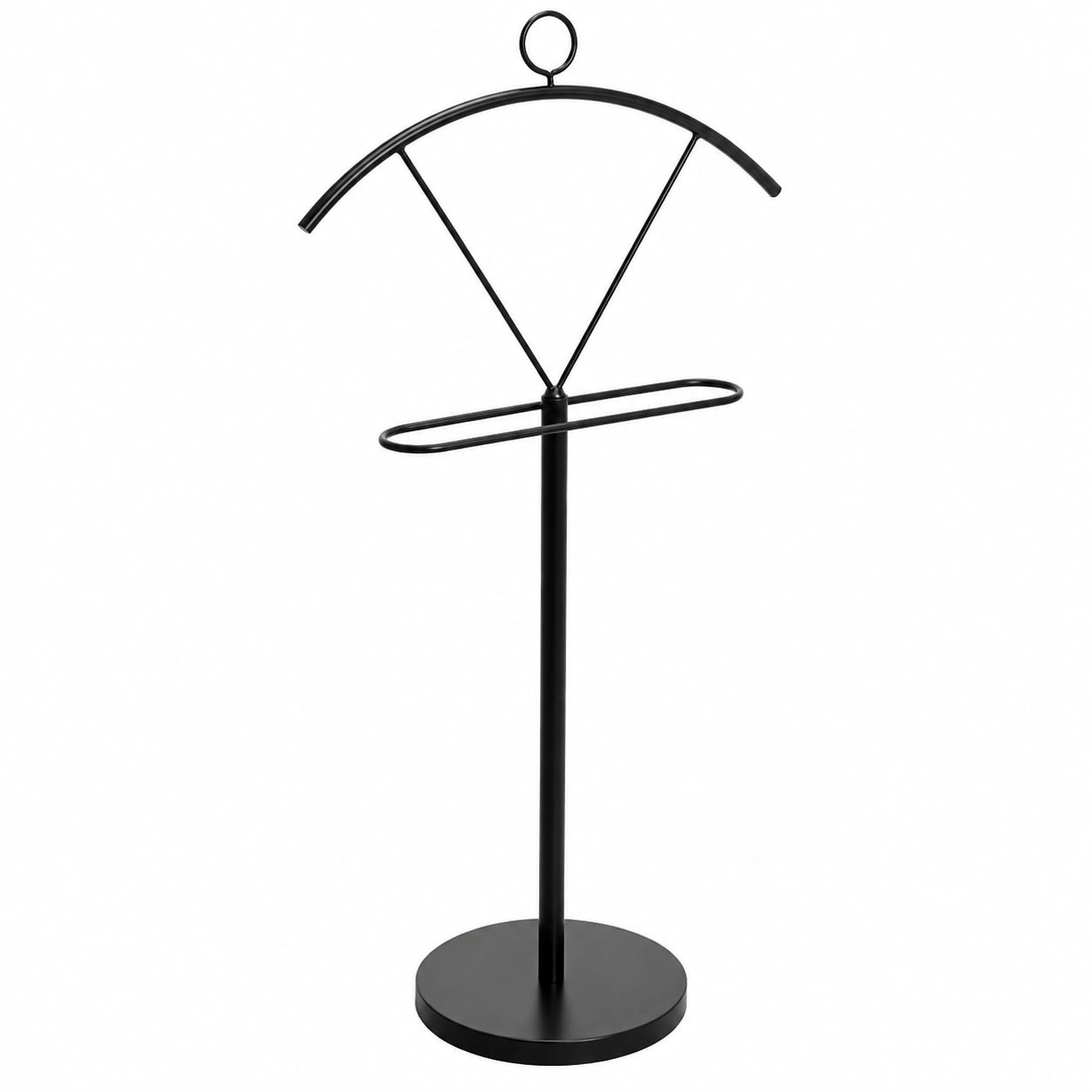 Perchero Valet Mudo de Metal Negro Moderno, Dimensiones: 51x117x28 cm