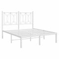 Estructura de Cama Metálica Blanca 120x190cm con Cabecero