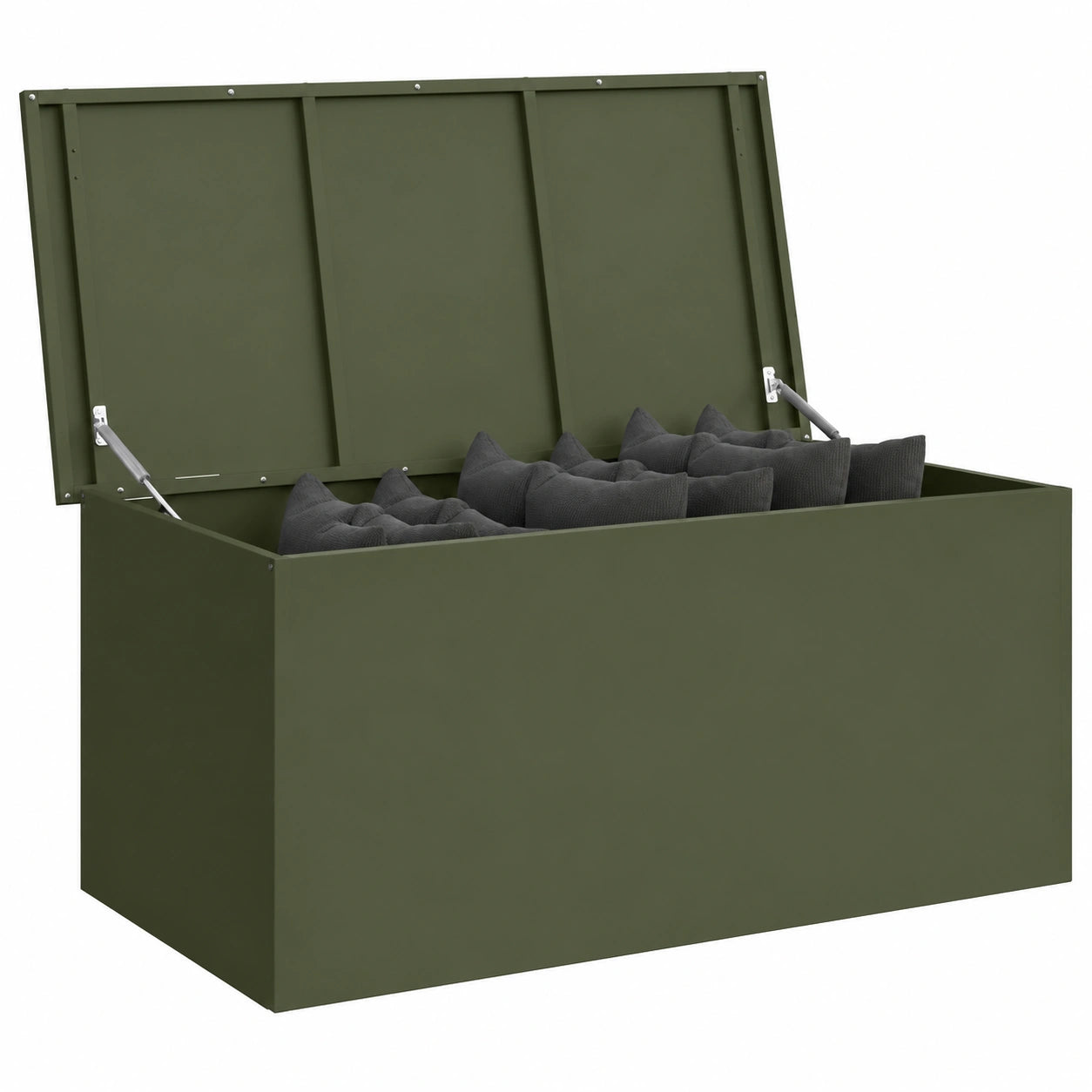 Caja de Almacenamiento Exterior Impermeable para Jardín y Terraza, Verde Oliva 100x50,5x50 cm, Diseño Industrial