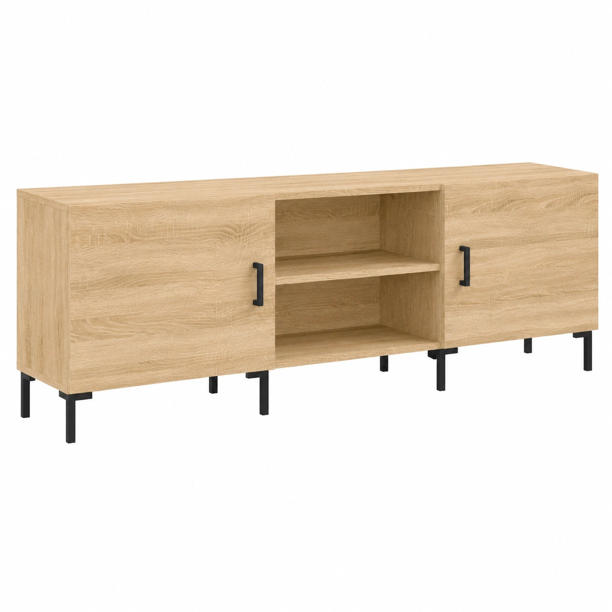 Mueble TV Moderno con 4 Compartimentos, Roble Sonoma