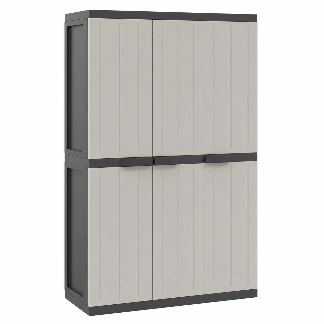 Armario Exterior de Jardín con Cerradura, Almacenamiento de Herramientas, PP Gris y Negro