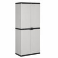 Armario Exterior con Estantes para Herramientas y Suministros, Gris/Negro 68x40x168 cm