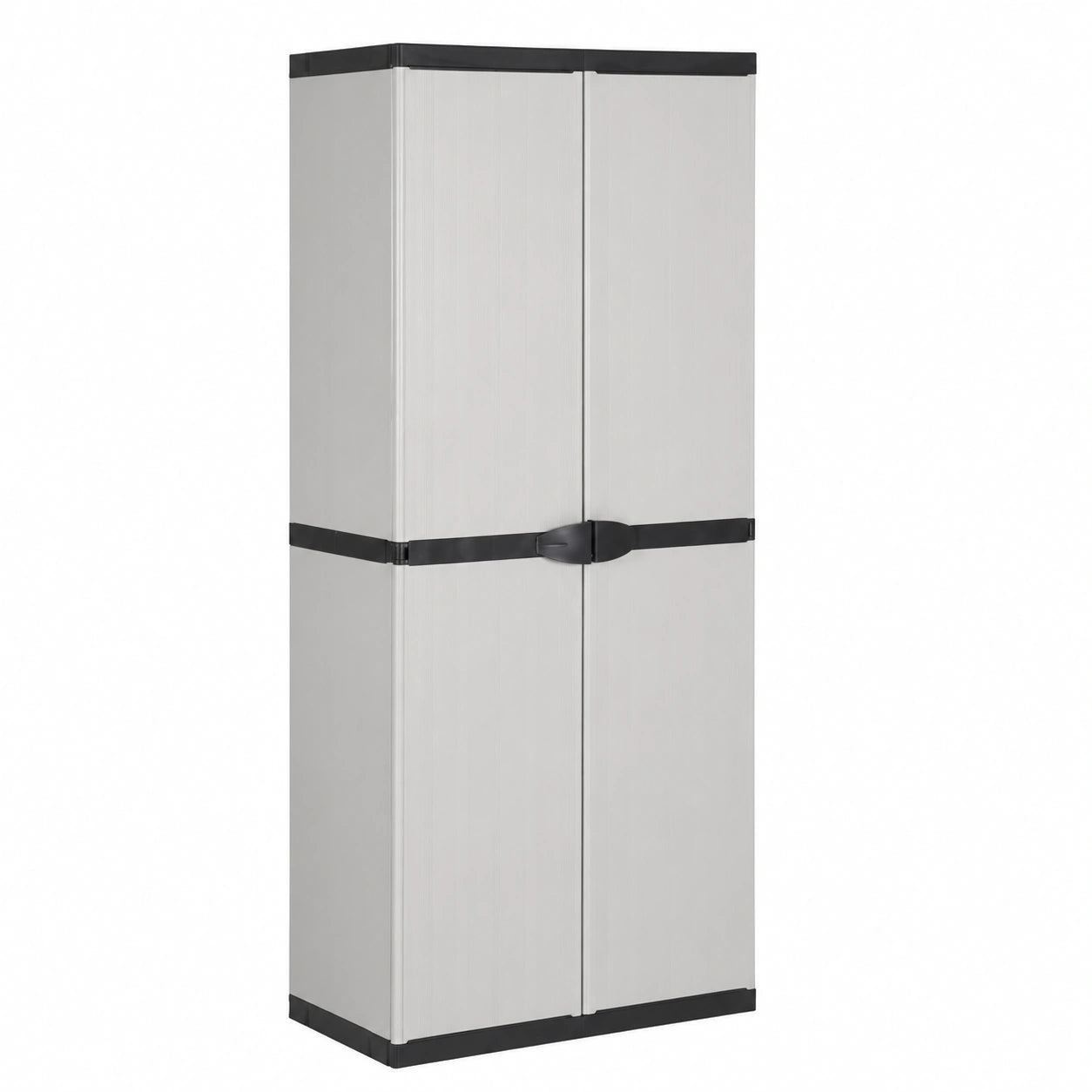 Armario Exterior con Estantes para Herramientas y Suministros, Gris/Negro 68x40x168 cm