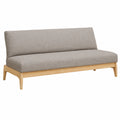 Sofá Cama Convertible Individual 140x200 cm, Madera Natural, Estilo Contemporáneo, Color Gris