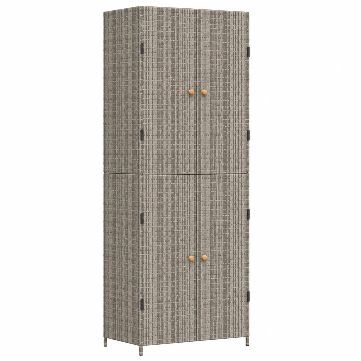 Armario Multiusos de Ratán PE Gris para Interior y Exterior 59x40x180 cm