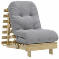Sofá Cama Futón Japonés de Pino Impregnado 60x206x11 cm con Colchón