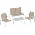 Conjunto de Jardín TOLEDE para 4 Personas: Sofá, Sillón y Mesa en Blanco y Beige