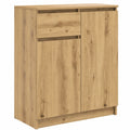 Aparador de Madera Roble con Cajón 71x35x84cm para Almacenaje