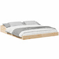 Cama de Madera Maciza de Pino 150x200 cm Marrón para Dormitorio, Diseño Rústico y Resistente