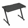Escritorio Ejecutivo Negro con Superficie de Fibra de Carbono, 140x60 cm, Mesa de Ordenador Duradera con Soporte para Auriculares, Ideal para Oficina, Estudio y Gaming