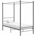 Cama con Dosel de Metal Gris 90x200 cm para Juvenil