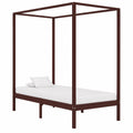 Dosel de Madera Maciza de Pino para Cama 100 x 200 cm Marrón Oscuro