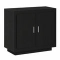 Gabinete de Almacenamiento de Madera Negra 80x40x75 cm, Moderno y Funcional